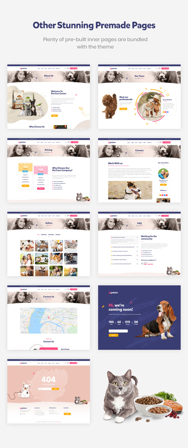 Petzen Pet care WordPress Theme Stunning page