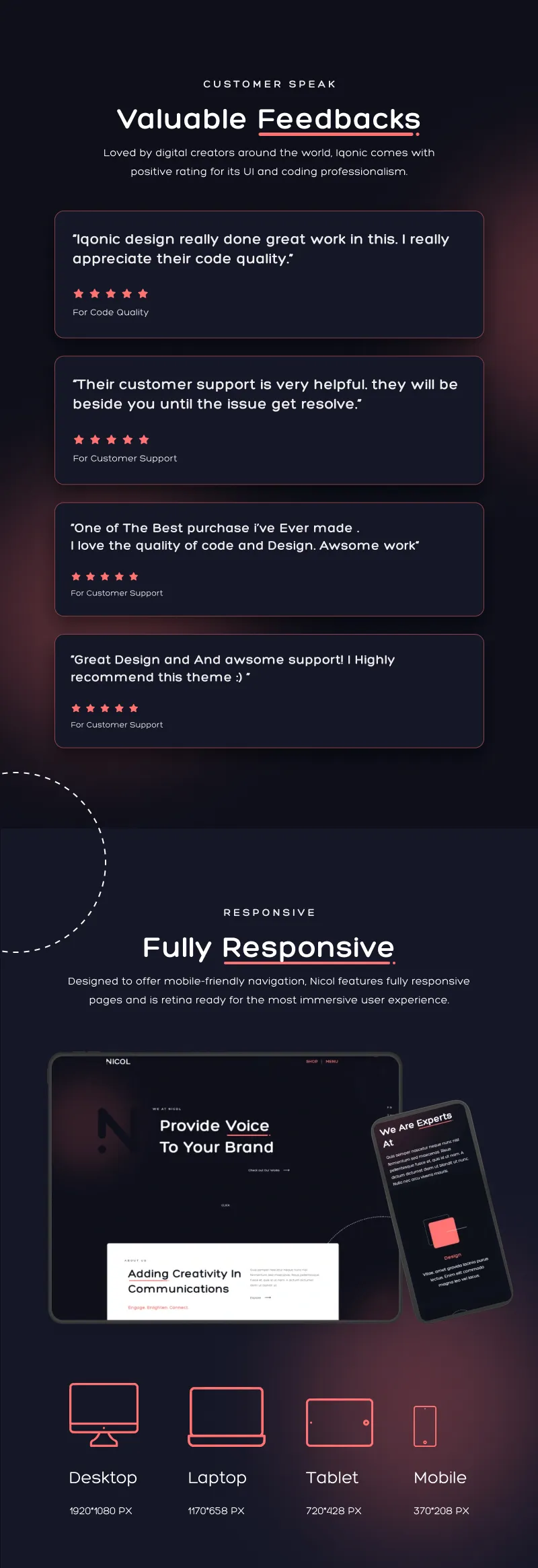 creative agency WordPress theme | Nicol | Iqonic Design