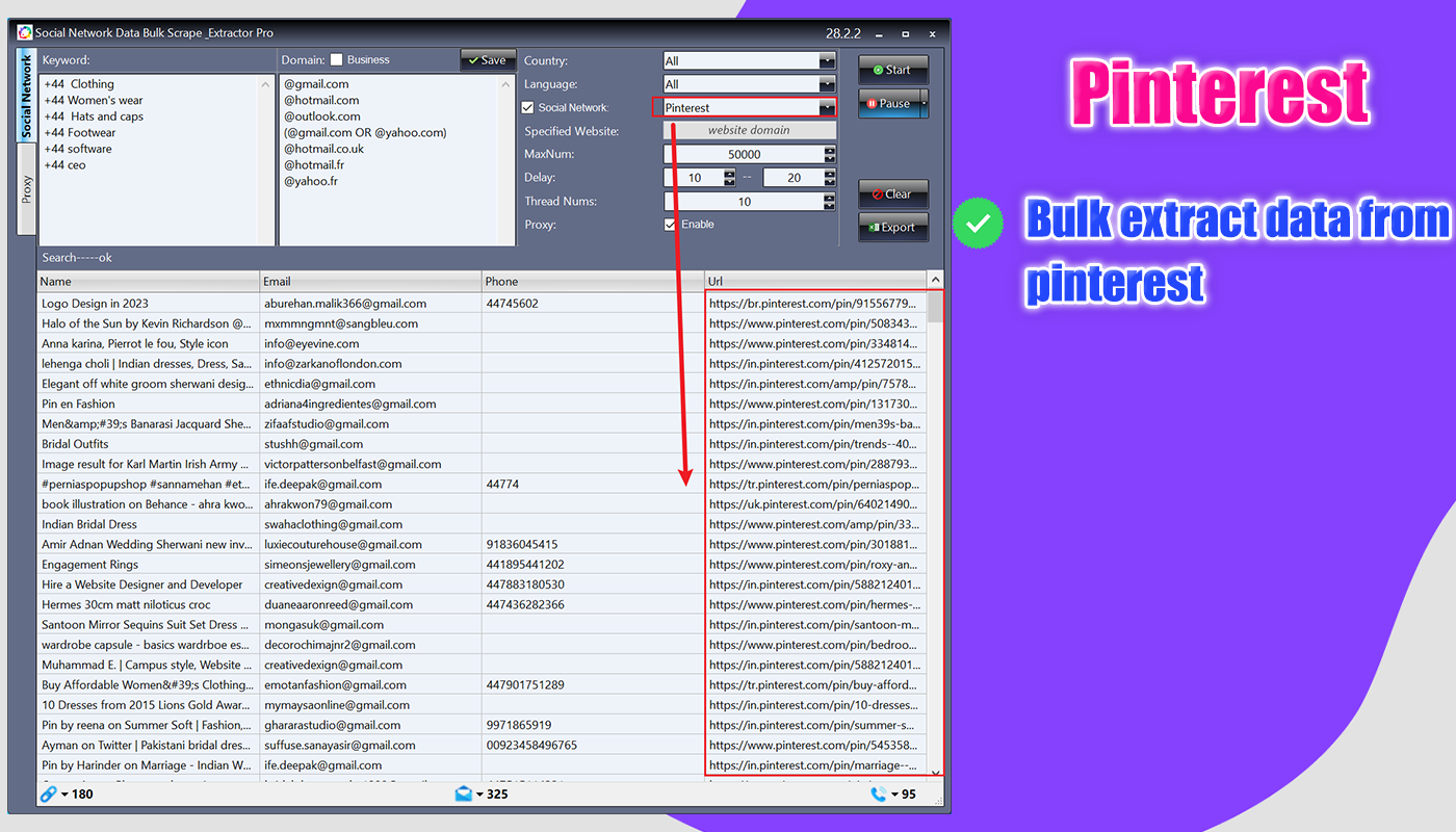 scrape emails from Pinterest #fast extract email #Email scraping software for social sites #Email scraping software for social sites Email scraper python,Email grab software,Email crawler software,Email address harvester,Email finder software,Email scraper chrome