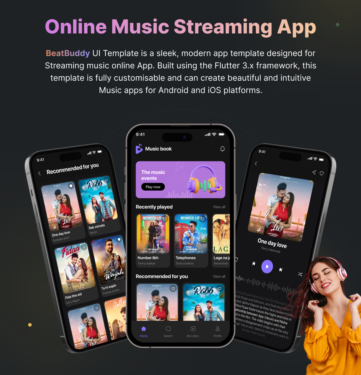 BeatBuddy UI Template: Streaming music online App in Flutter(Android, iOS) template | SongSift App - 5