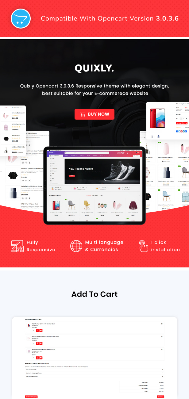 Quixly Multipurpose Opencart Responsive theme - 2