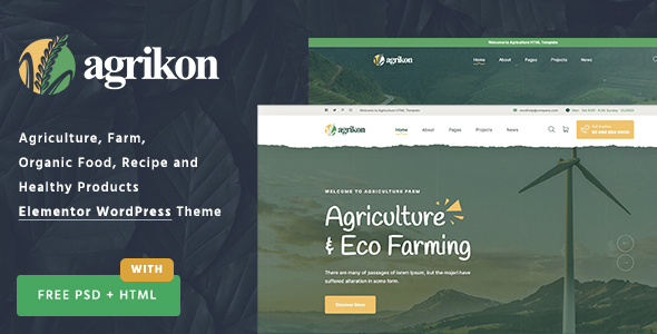Agrikon - Organic Farm Agriculture WordPress Theme