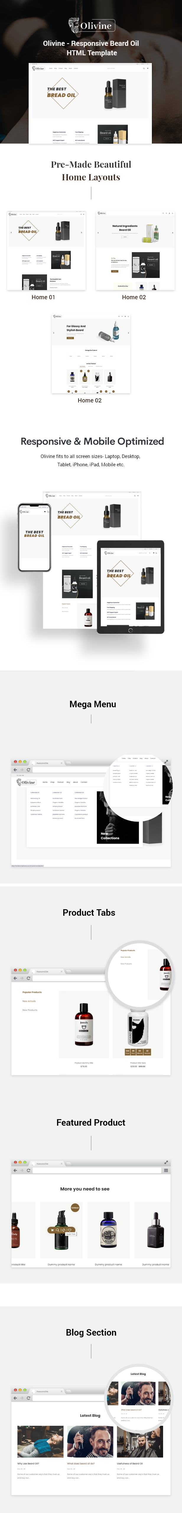 Olivine - Beard Oil HTML Template - 1