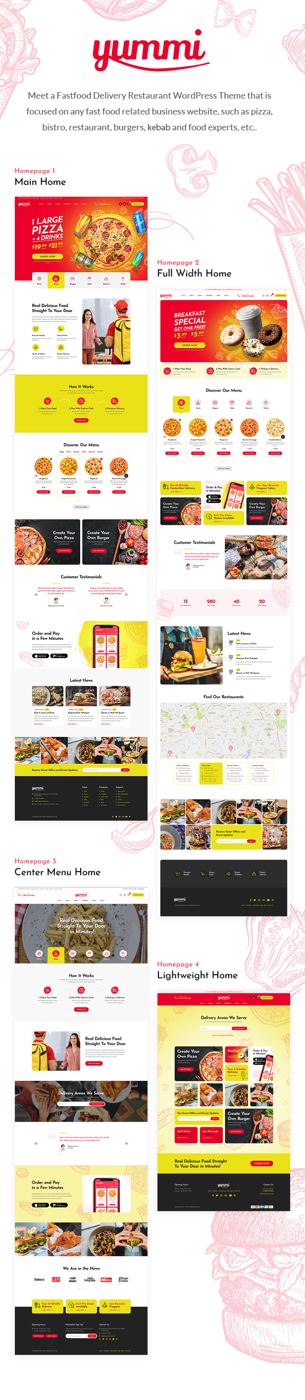 Yummi - Fast Food Restaurant WordPress Theme - 1