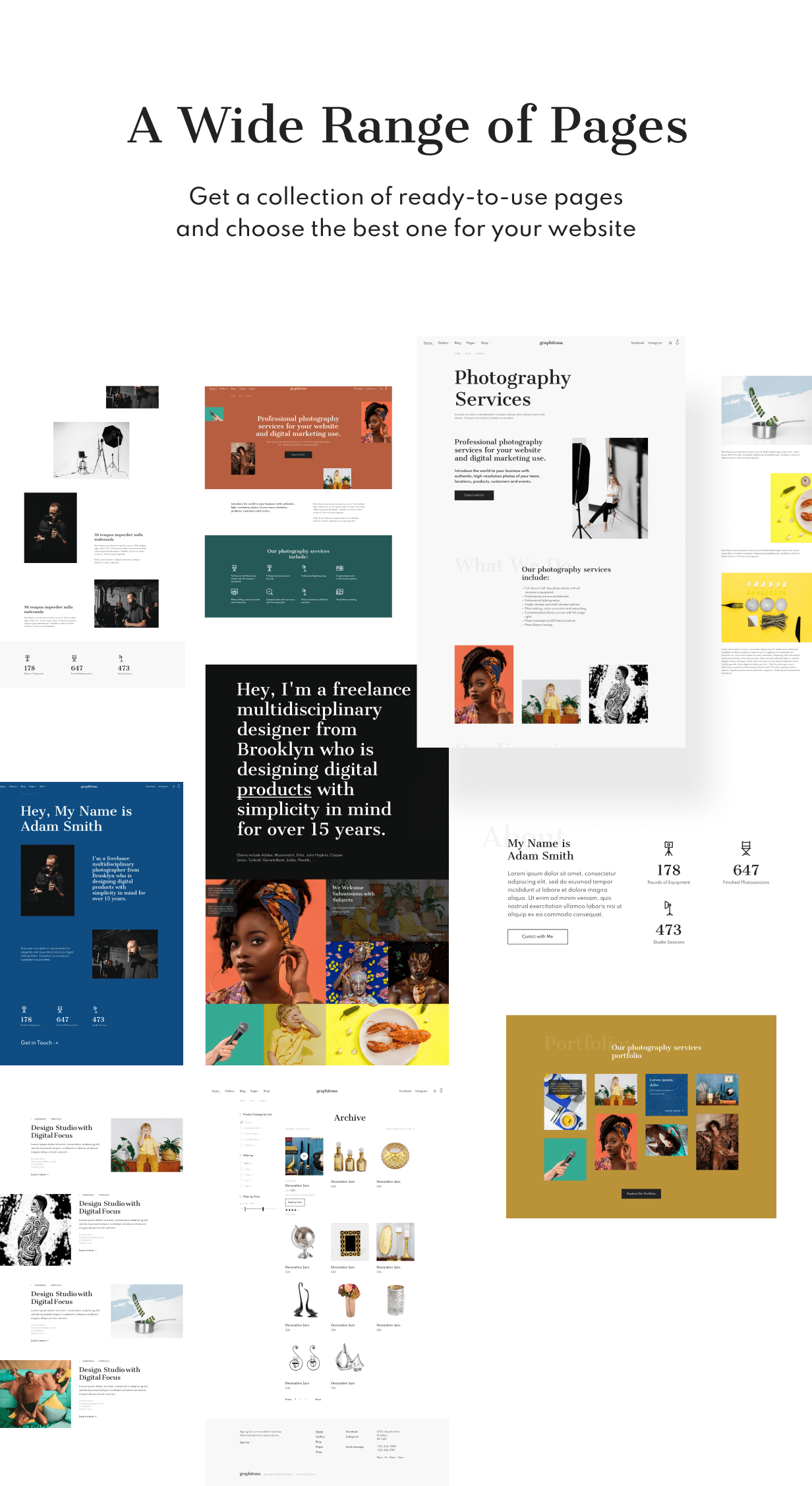 Graphitona - Portfolio Photo Gallery WordPress Theme