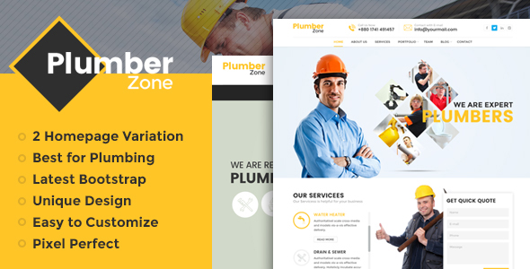 Plumber Zone - Plumbing, Repair & Construction WordPress Theme