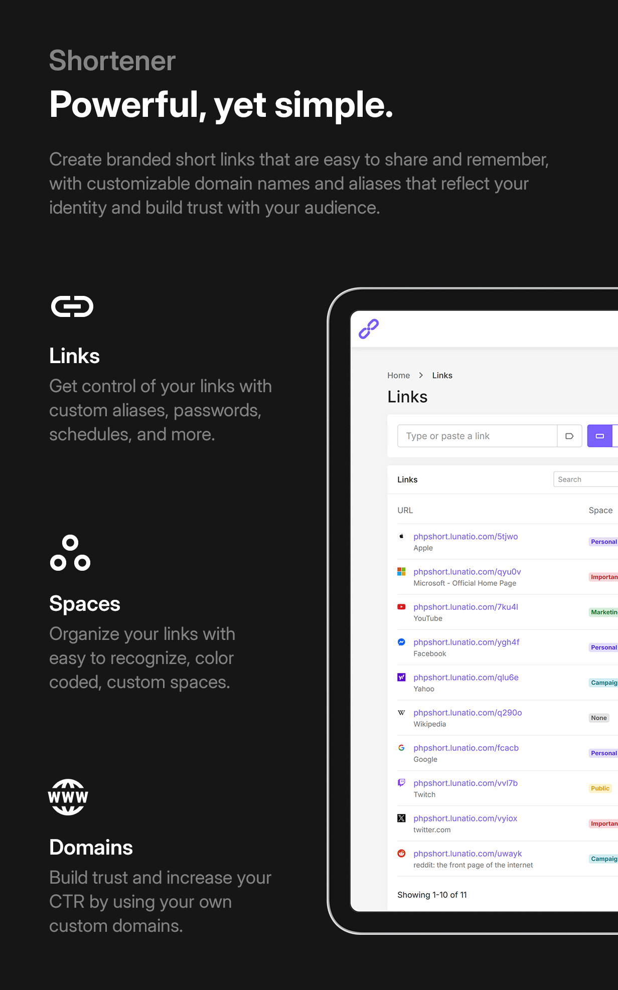 phpShort - URL Shortener Platform - 2