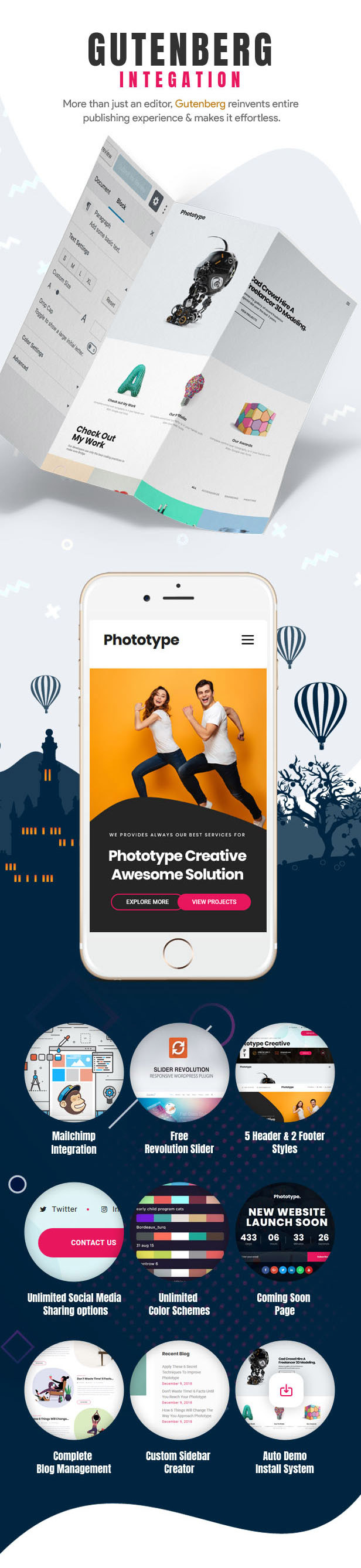 Phototype - New Elementor Portoflio WordPress Theme 2019 for Agency, Photography Sites - 4