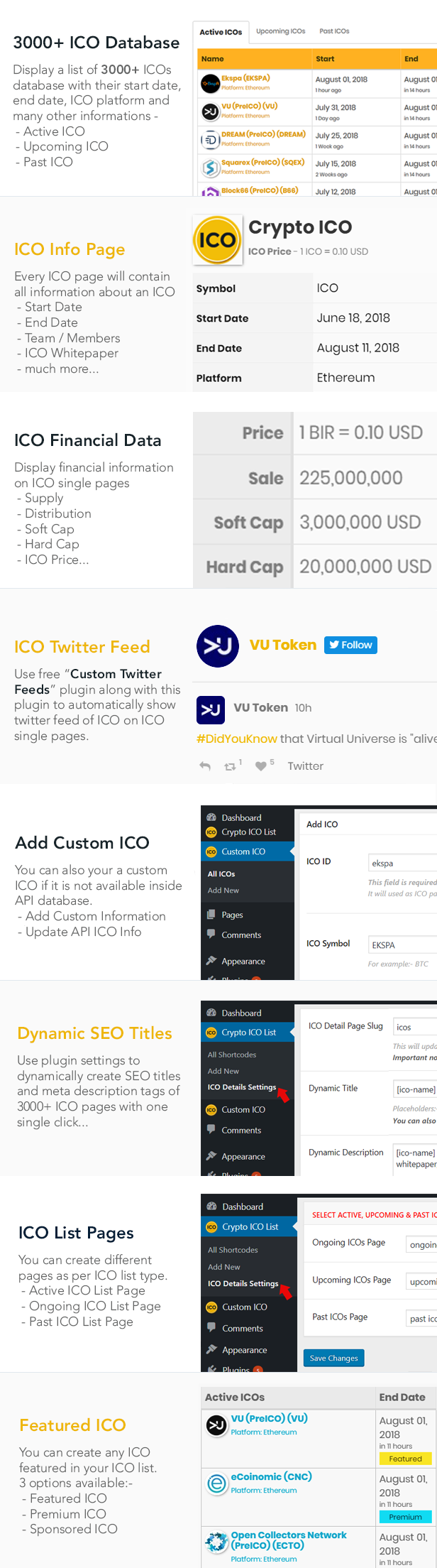 Crypto ICO List Widgets Pro - WordPress ICO Database Plugin - 2