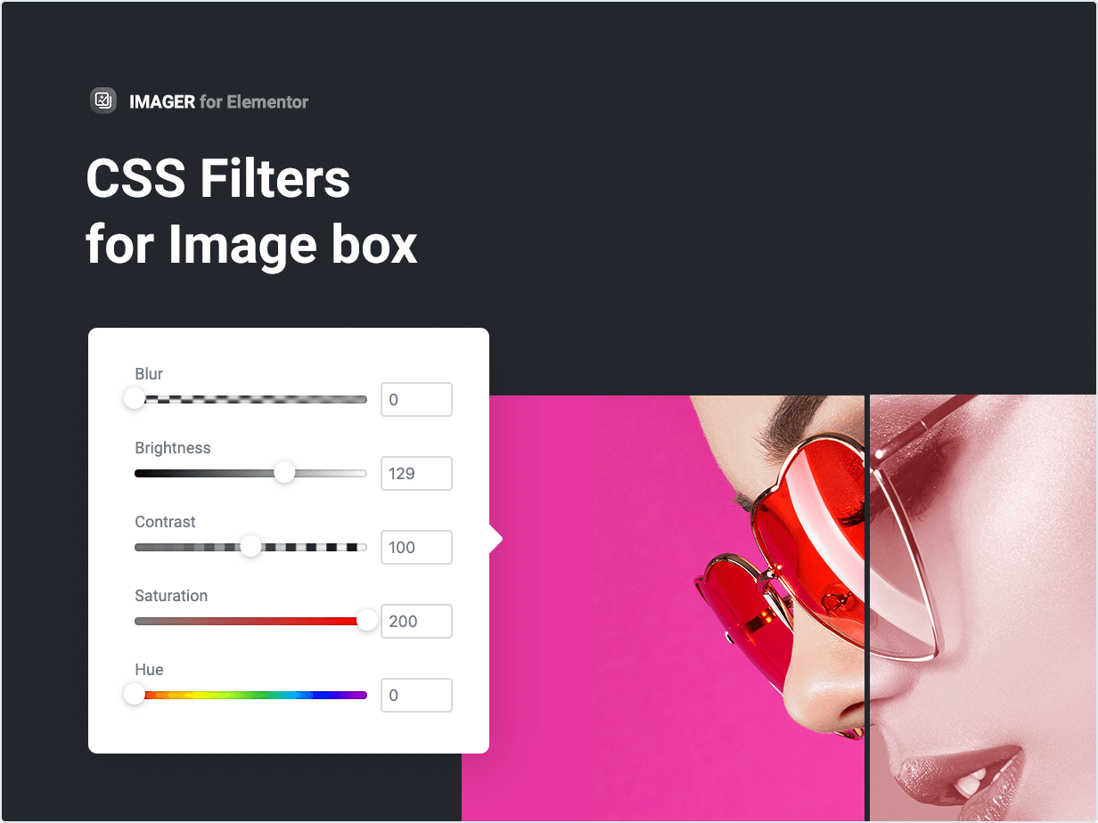 Filtres CSS pour la zone Image
