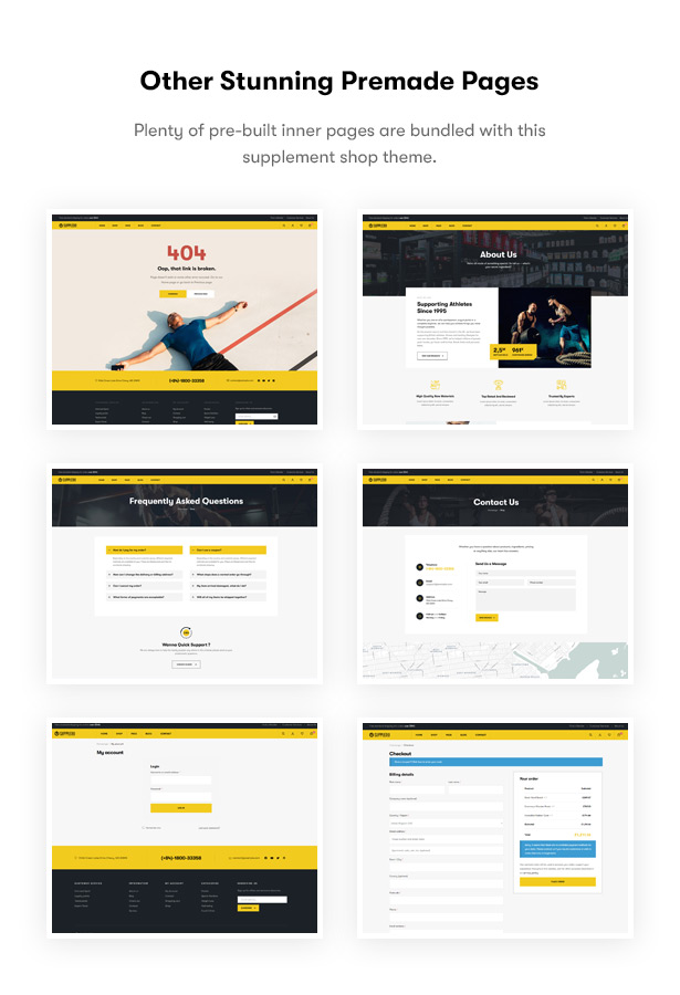 Supplero - Supplement Store WooCommerce WordPress Theme - Inner Pages