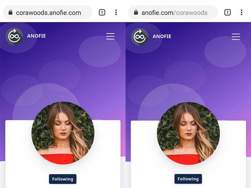 anofie-Customize Profile Links