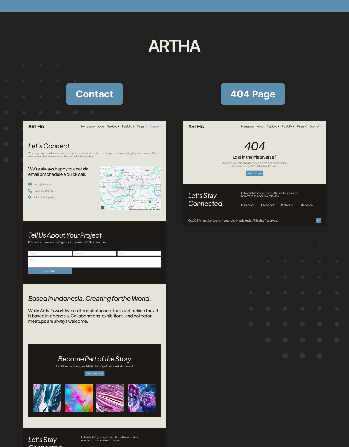 Artha - NFT Artist Portfolio Elementor Pro Template Kit - 6