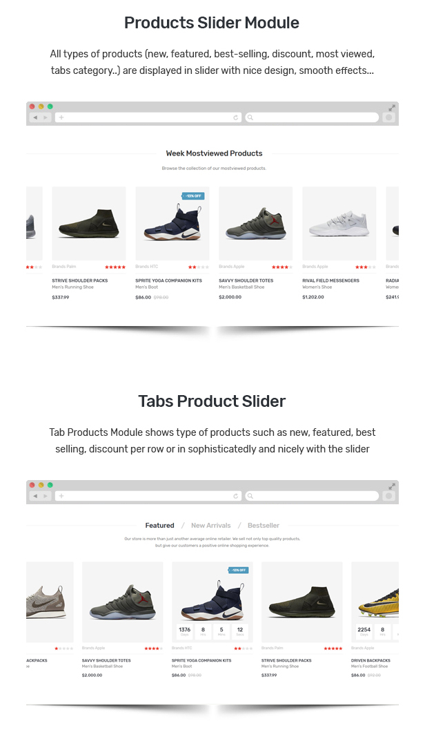 Sneaker - Shoes Responsive OpenCart Theme (Included Color Swatches)