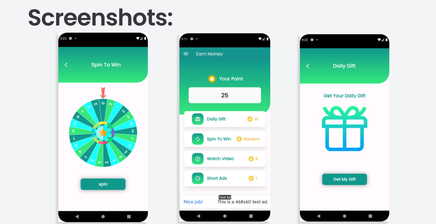 Watch Spin And Earn Money Flutter App (Android + IOS) - 3