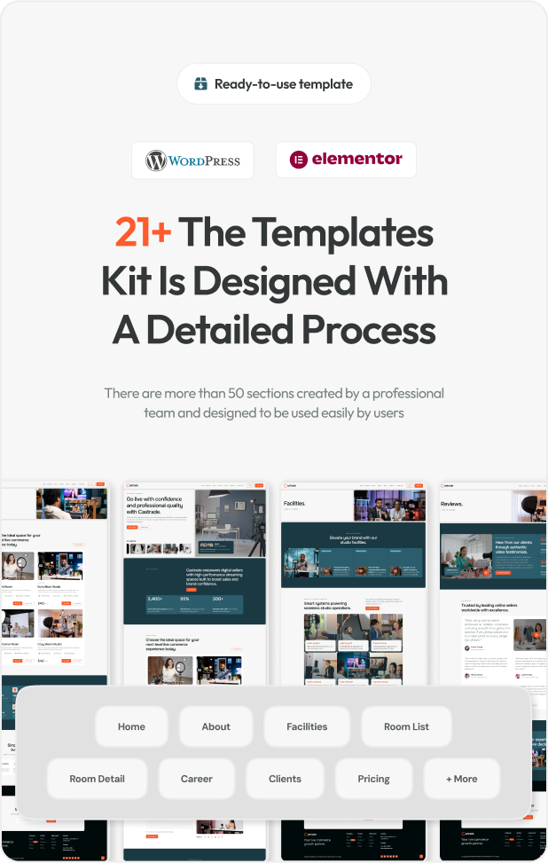 Castrade - Live Streaming Room Rental Elementor Template Kit - 3