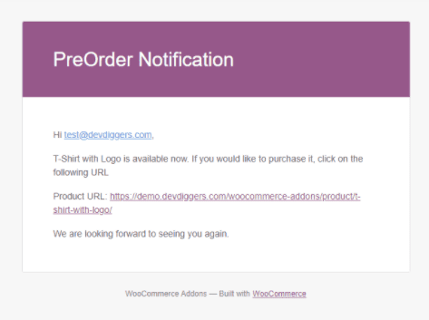 WooCommerce Pre Order - Availability Mail