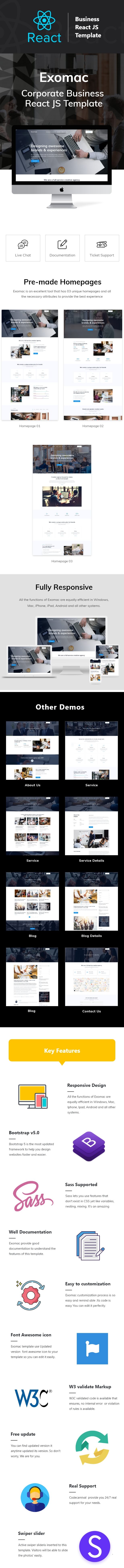 Exomac – Business React JS Template - 1