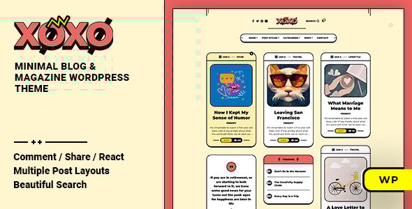 Xoxo – Stylish Personal Blog & Magazine WordPress Theme