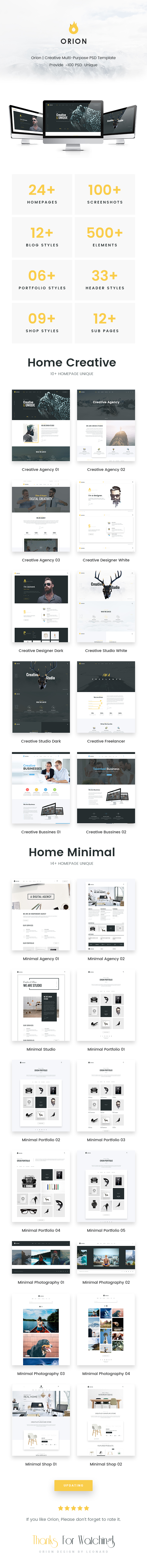 Orion | Creative Multi-Purpose PSD Template - 2