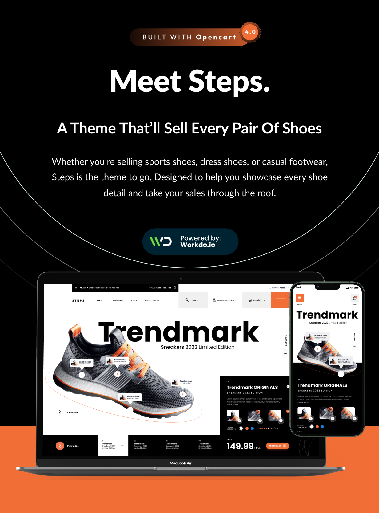 Steps - Sports Shoes, Footwear Shoes Opencart 4 Theme - 4