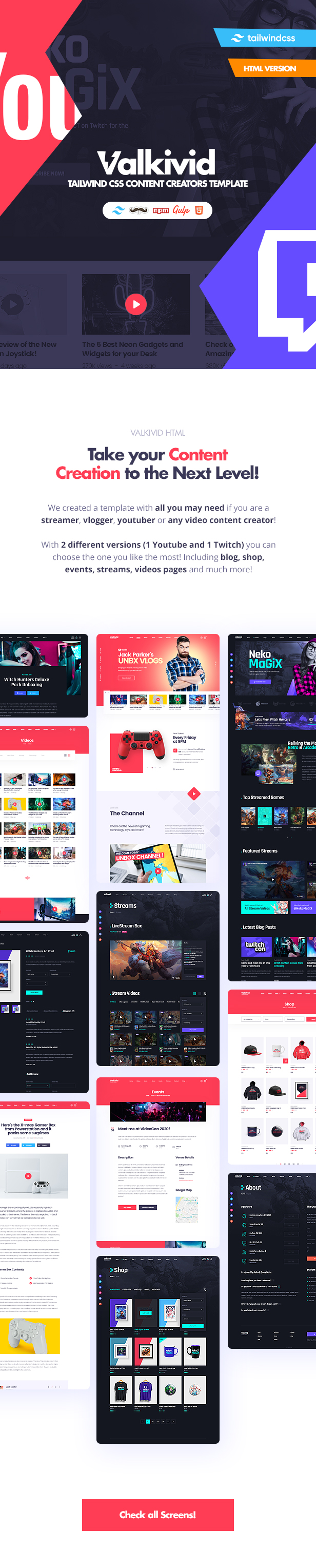 Valkivid Tailwind CSS HTML Template