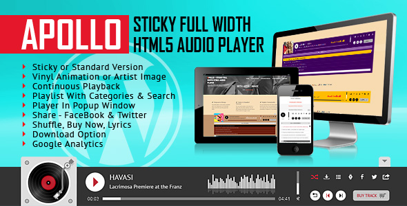 Apollo - Sticky Full Width HTML5 Audio Player - WordPress Plugin - CodeCanyon Item for Sale