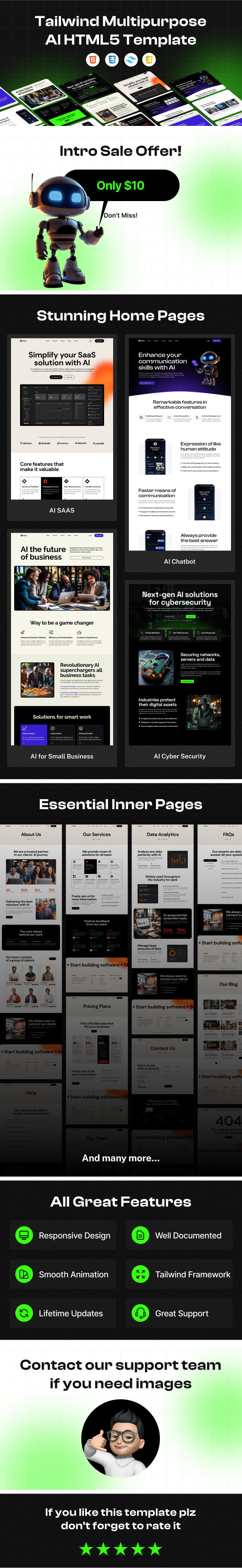Azzle - AI Technology & Startup Business Tailwind Template - 1