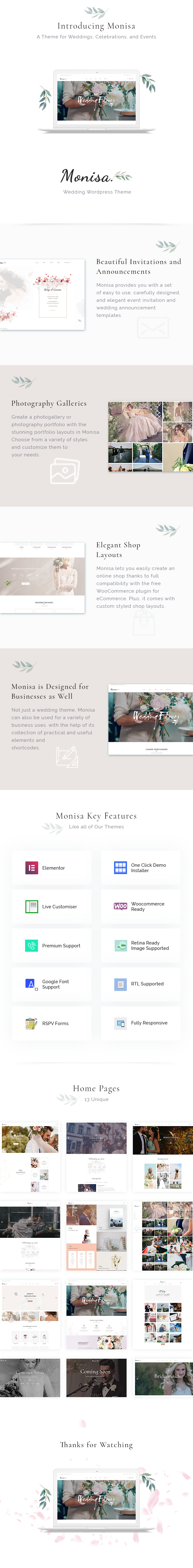 Monisa - Elegant & Clean Wedding WordPress Theme