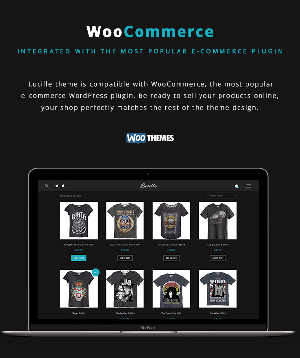 Lucille Music WordPress Theme - WooCommerce