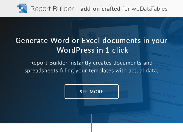 Report Builder is a Word DOCX and Excel XLSX generator for WordPress