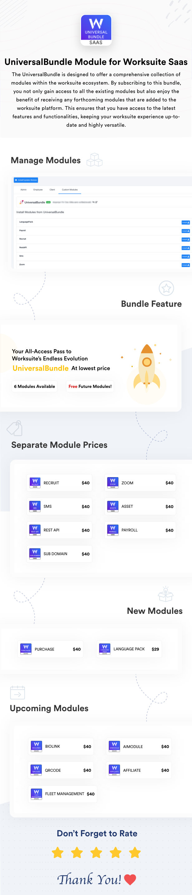Universal Modules Bundle for Worksuite SAAS - 3