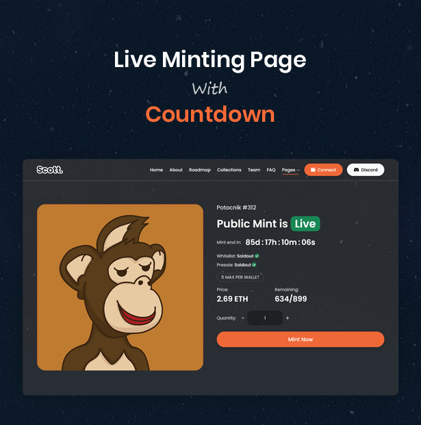 Live Minting Page with count down