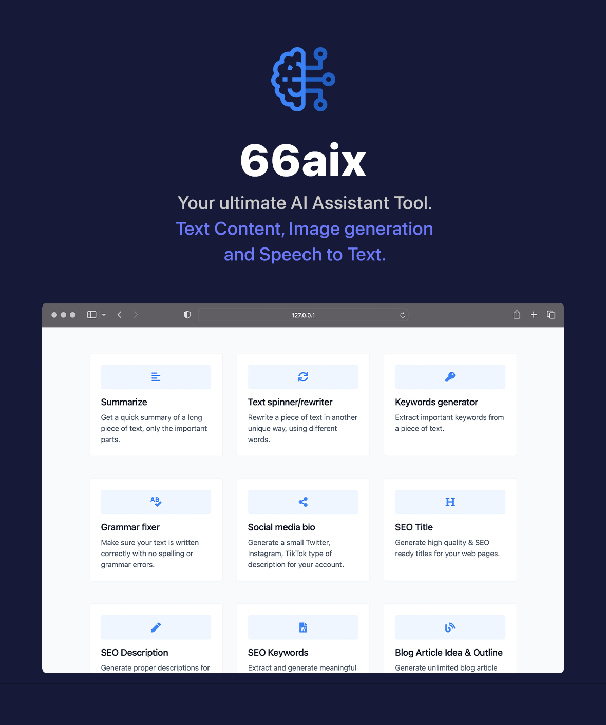 66aix - AI Text, Images Generator & Speech to Text (SAAS) - 1