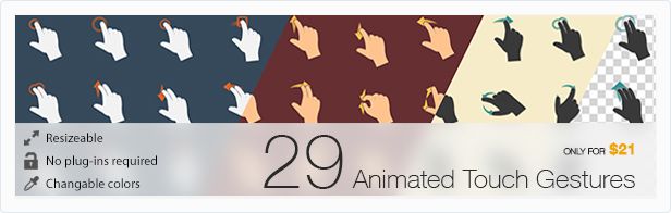 Animill - 29 Animated Touch Gestures