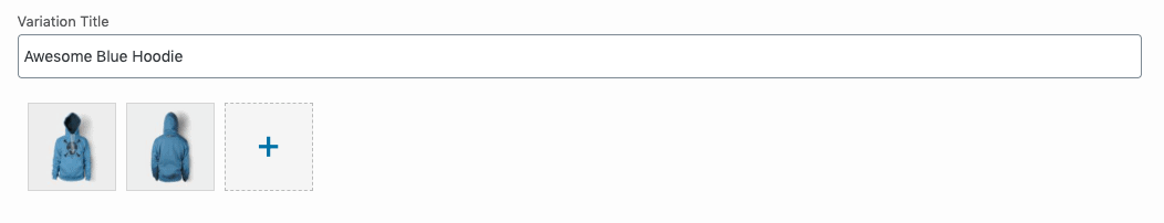 Fácil de adicionar imagens de variação no back-end