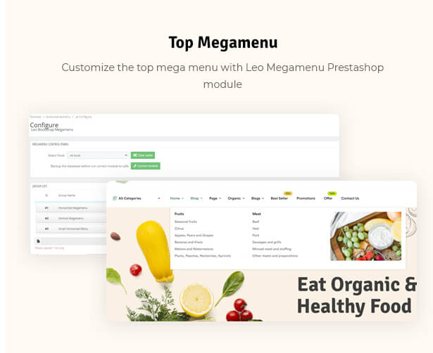 Top Megamenu Customize the top mega menu with Leo Megamenu Prestashop module