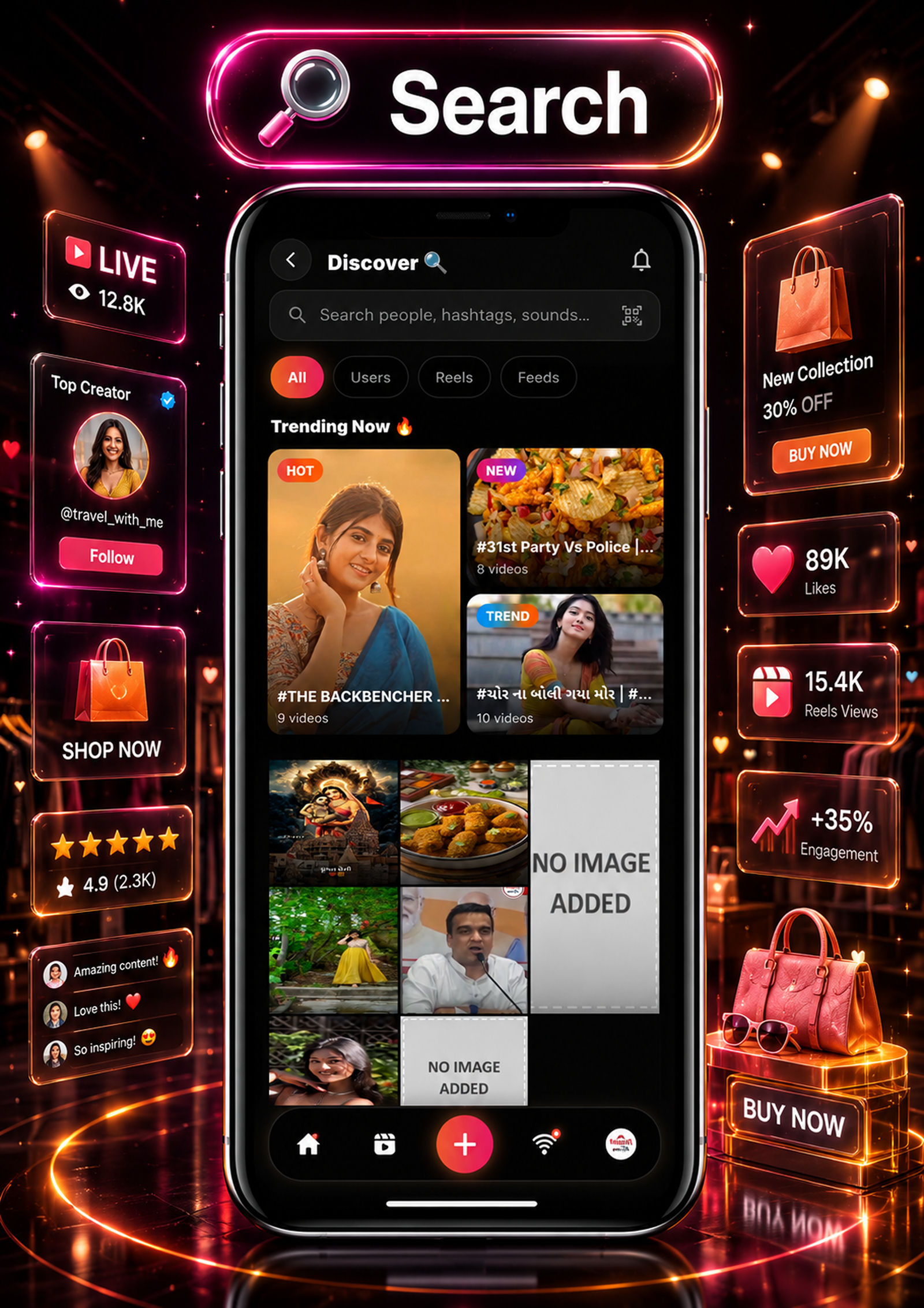 DTTrends – TikTok Clone | Reels, Live Streaming, PK Battle, Story, Feed, Chat | Flutter App - 25