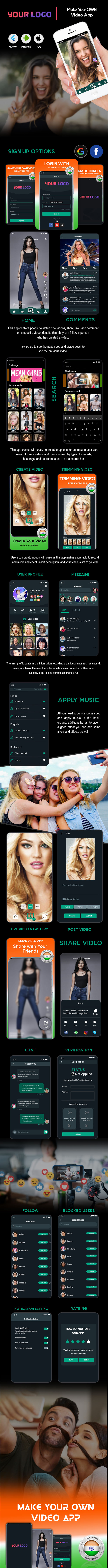 Flutter - TikTok Clone | Triller Clone & Short Video Streaming Mobile App for Android & iOS - 4