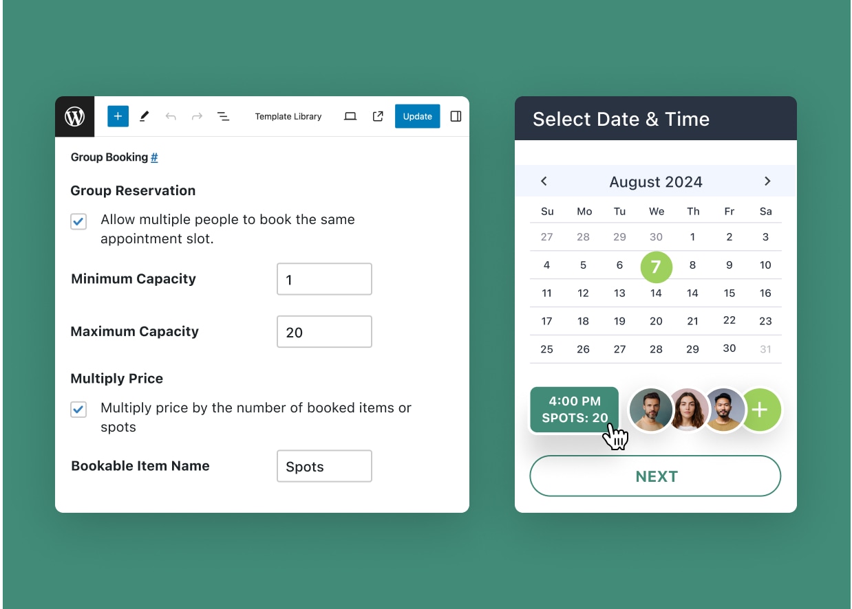 Group Booking for Multiple Participants