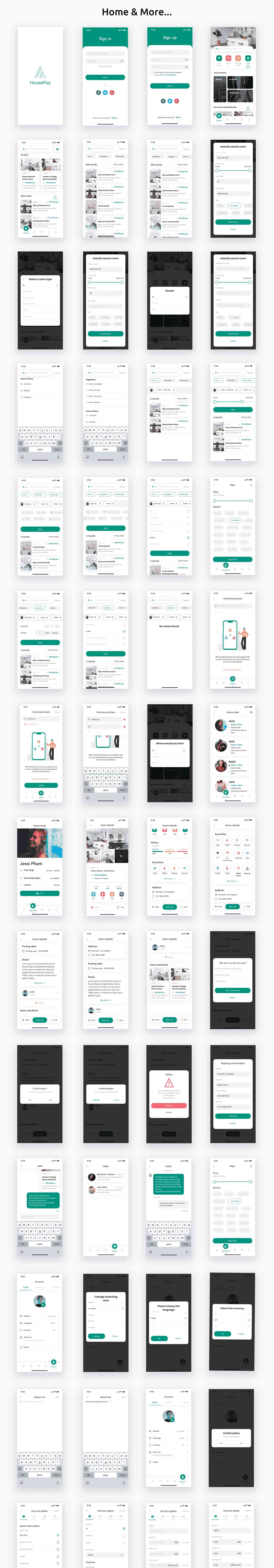 Rent Home App | UI Kit | React Native | Figma FREE | Life Time Update | HousePay - 2