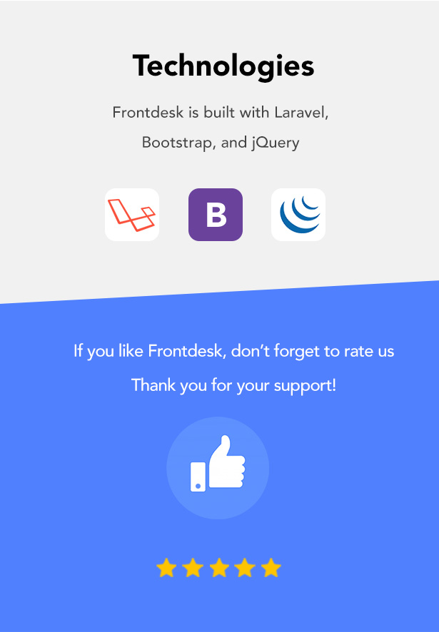 frontdesk is built with laravel and bootstrap
