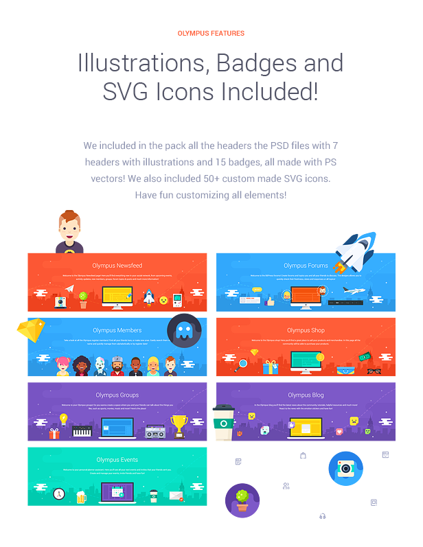 Illustrations, Badges and SVG Icons Included!