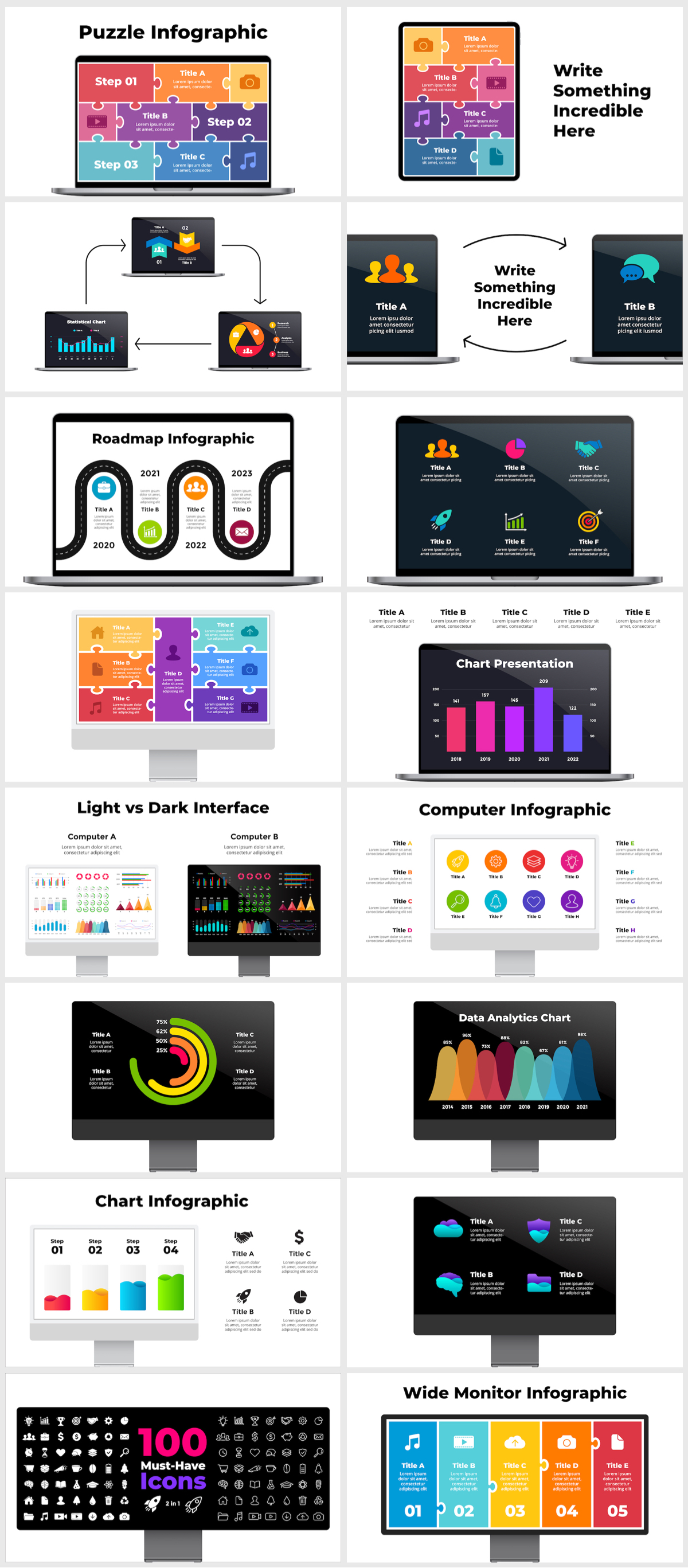 Wowly - 3500 Infographics & Presentation Templates! Updated! PowerPoint Canva Figma Sketch Ai Psd. - 220