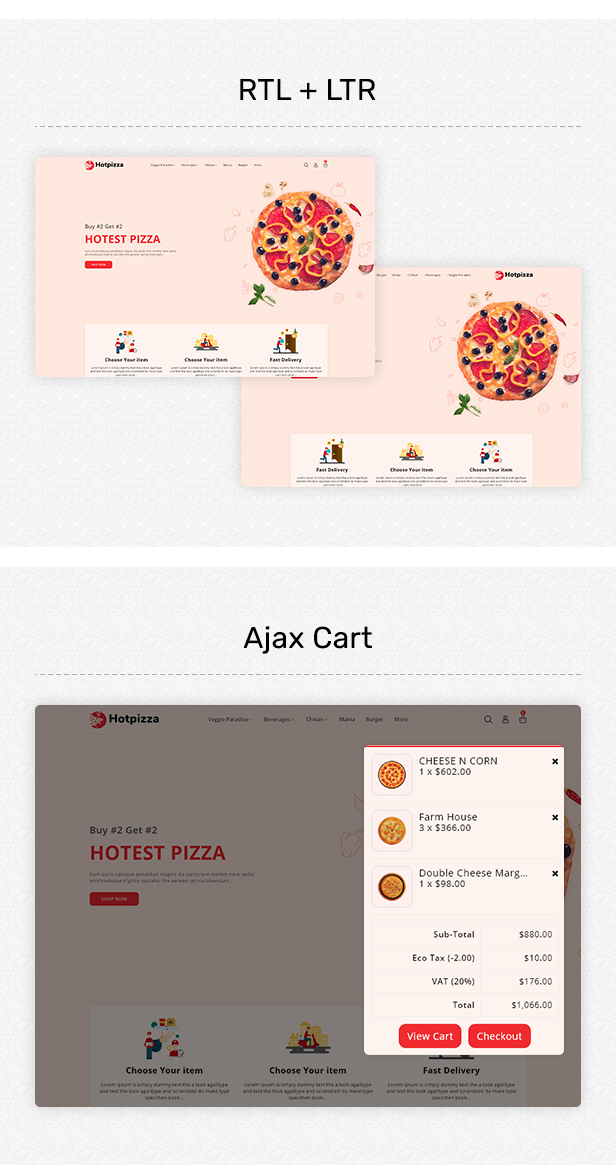 HotPizza - Доставка пиццы и еды OpenCart Store - 3