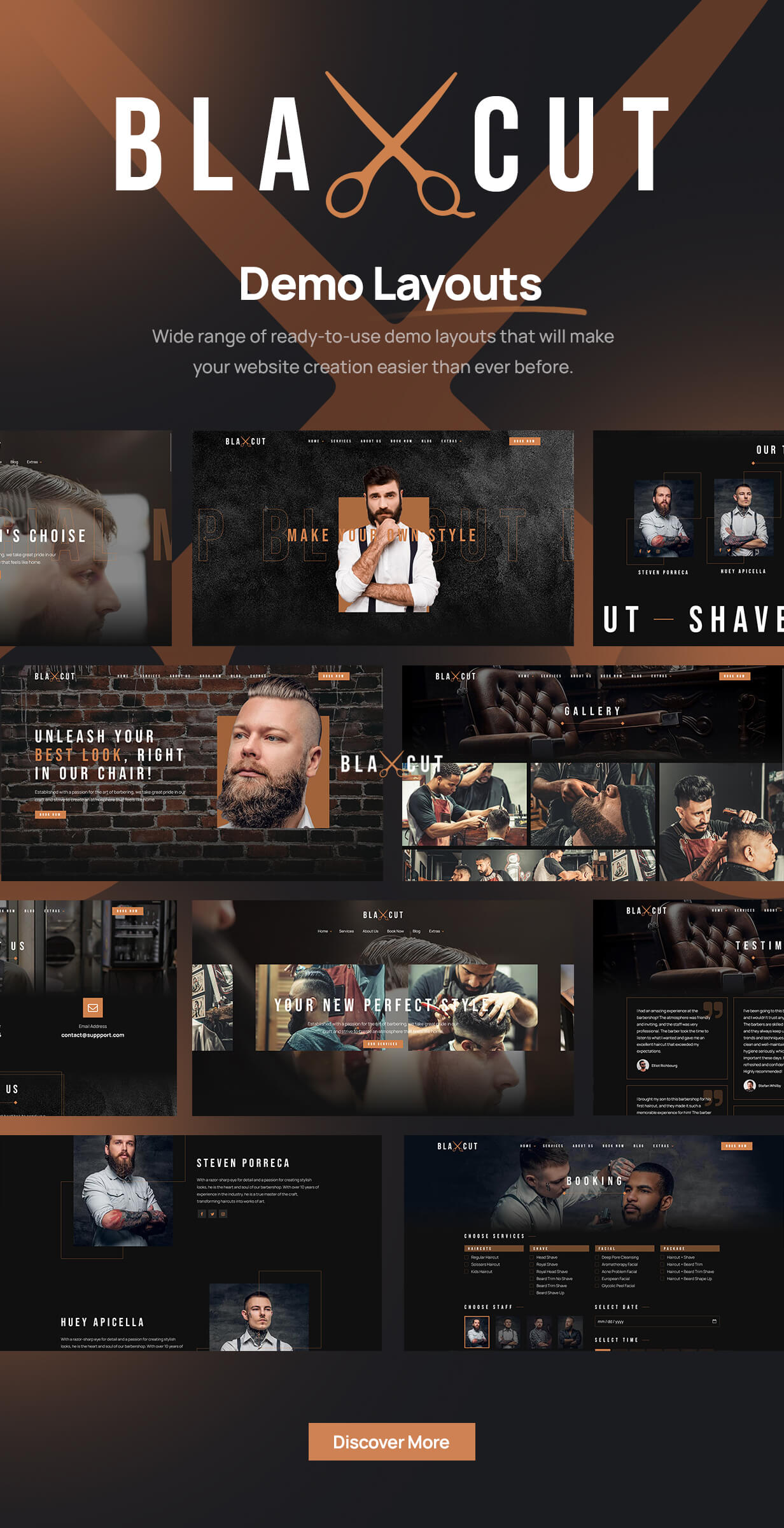 Blaxcut - Barbershop & Hair Salon WordPress Theme - 5