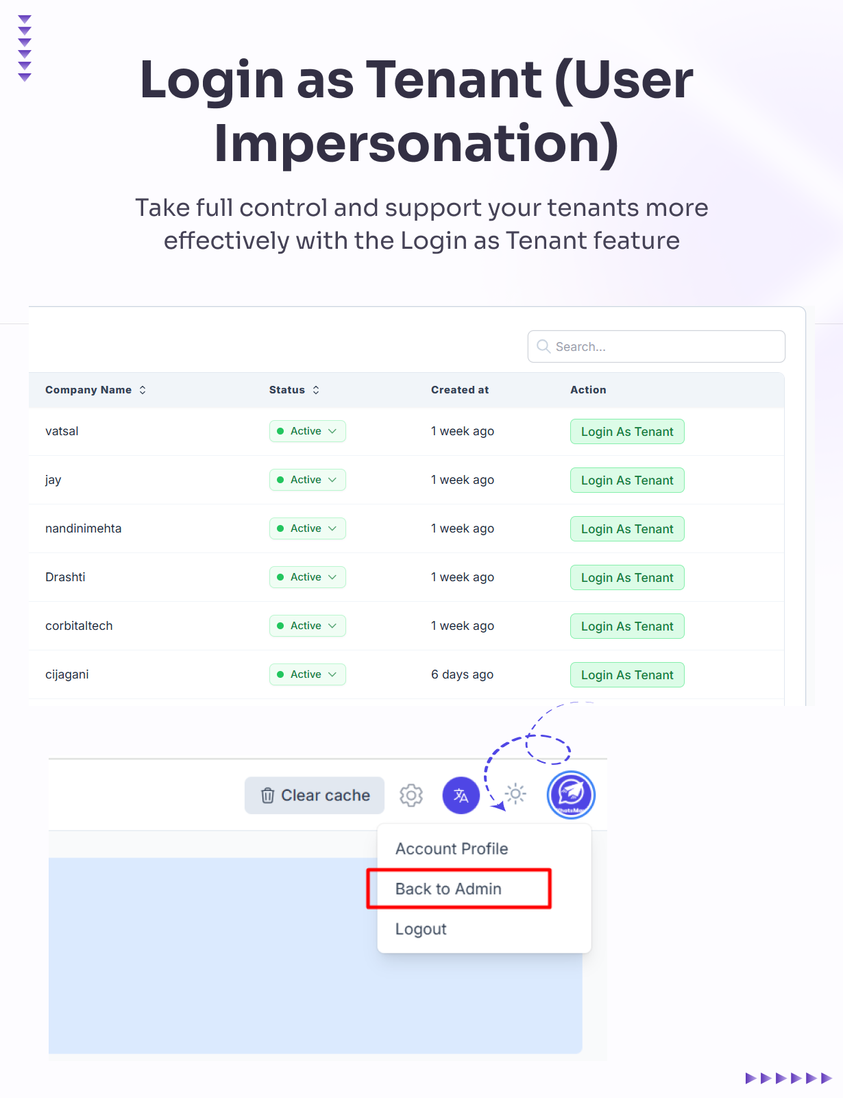 WhatsMark Login as Tenant