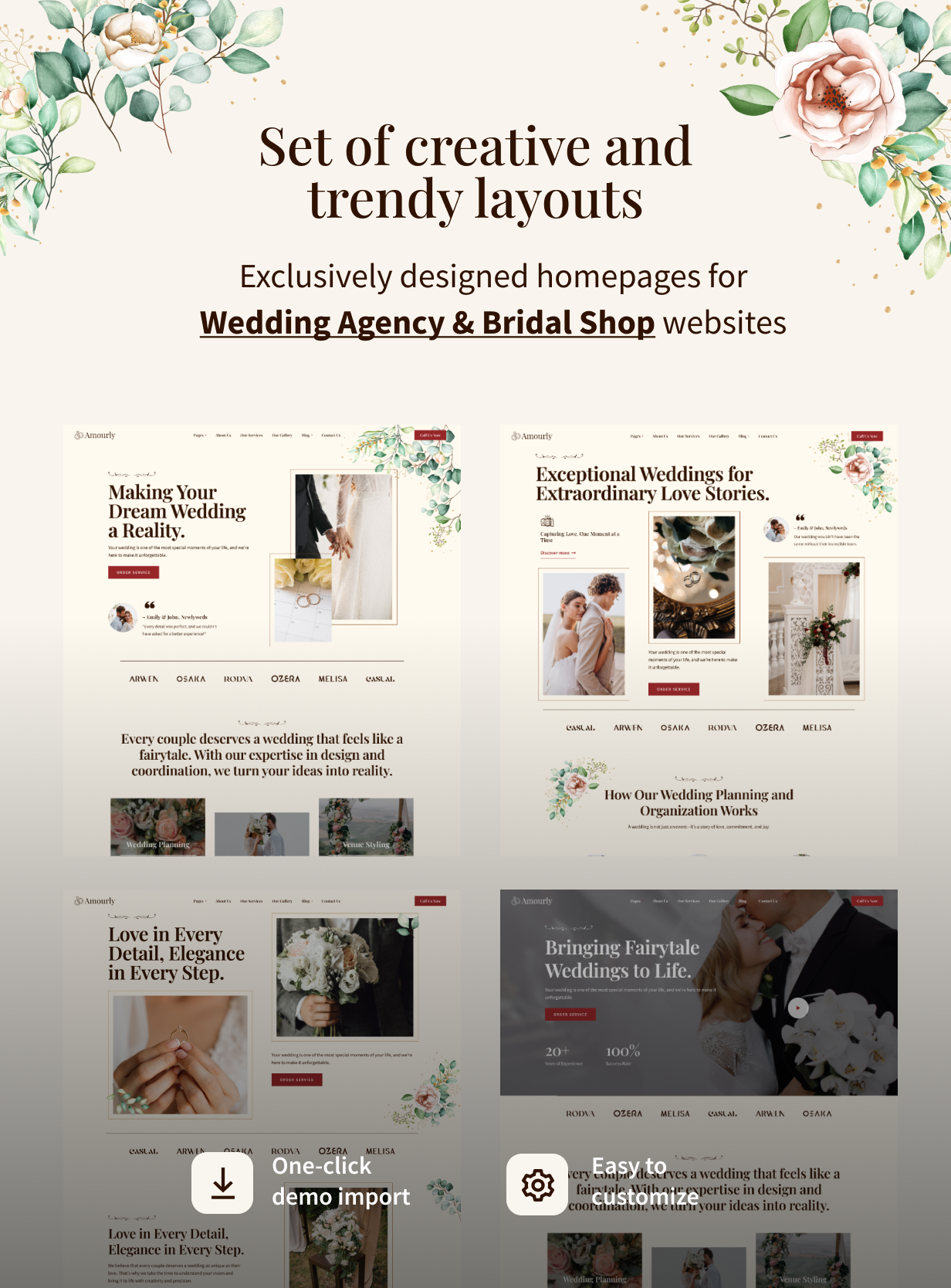 Amourly - Wedding Agency WordPress Theme