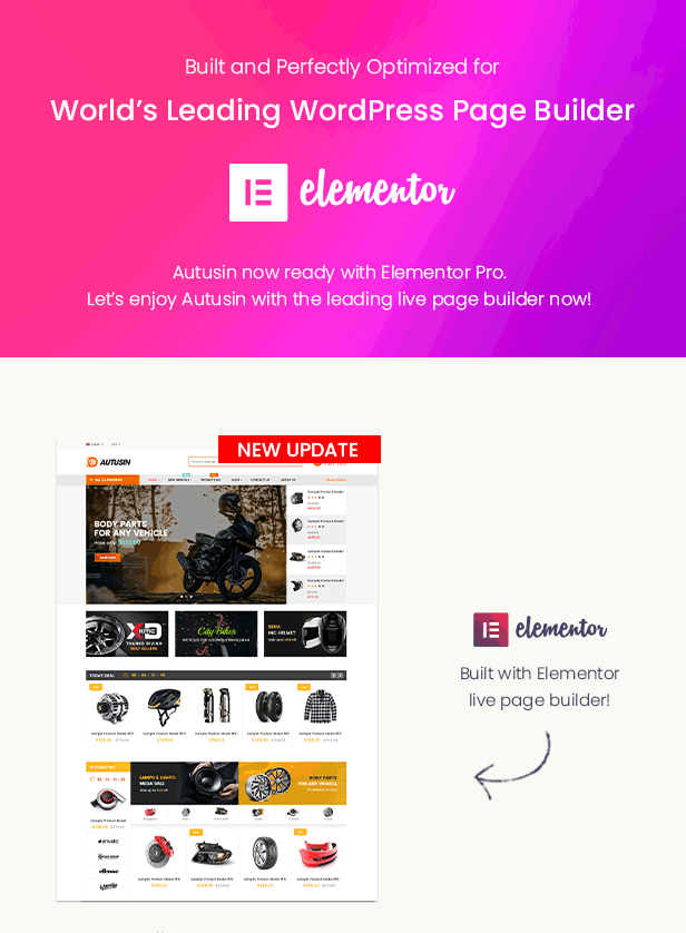 Elementor Ready in Autusin - Auto Parts Shop, Moto Store WooCommerce WordPress Theme 