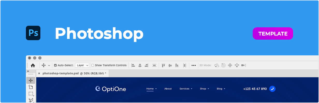 OptiOne – Eye Care Center Template for Photoshop